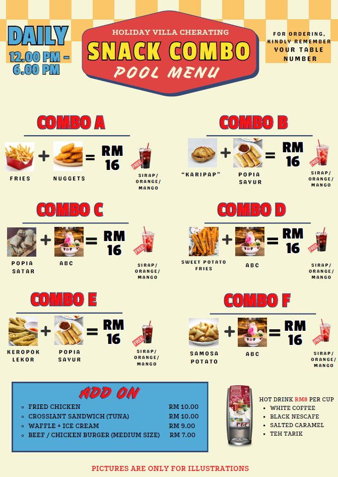 HVC-Pool Menu